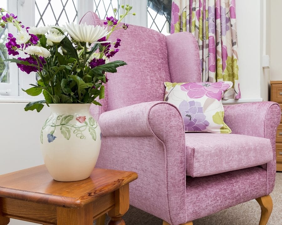 Little Bramingham Farm purple armchair - cropped