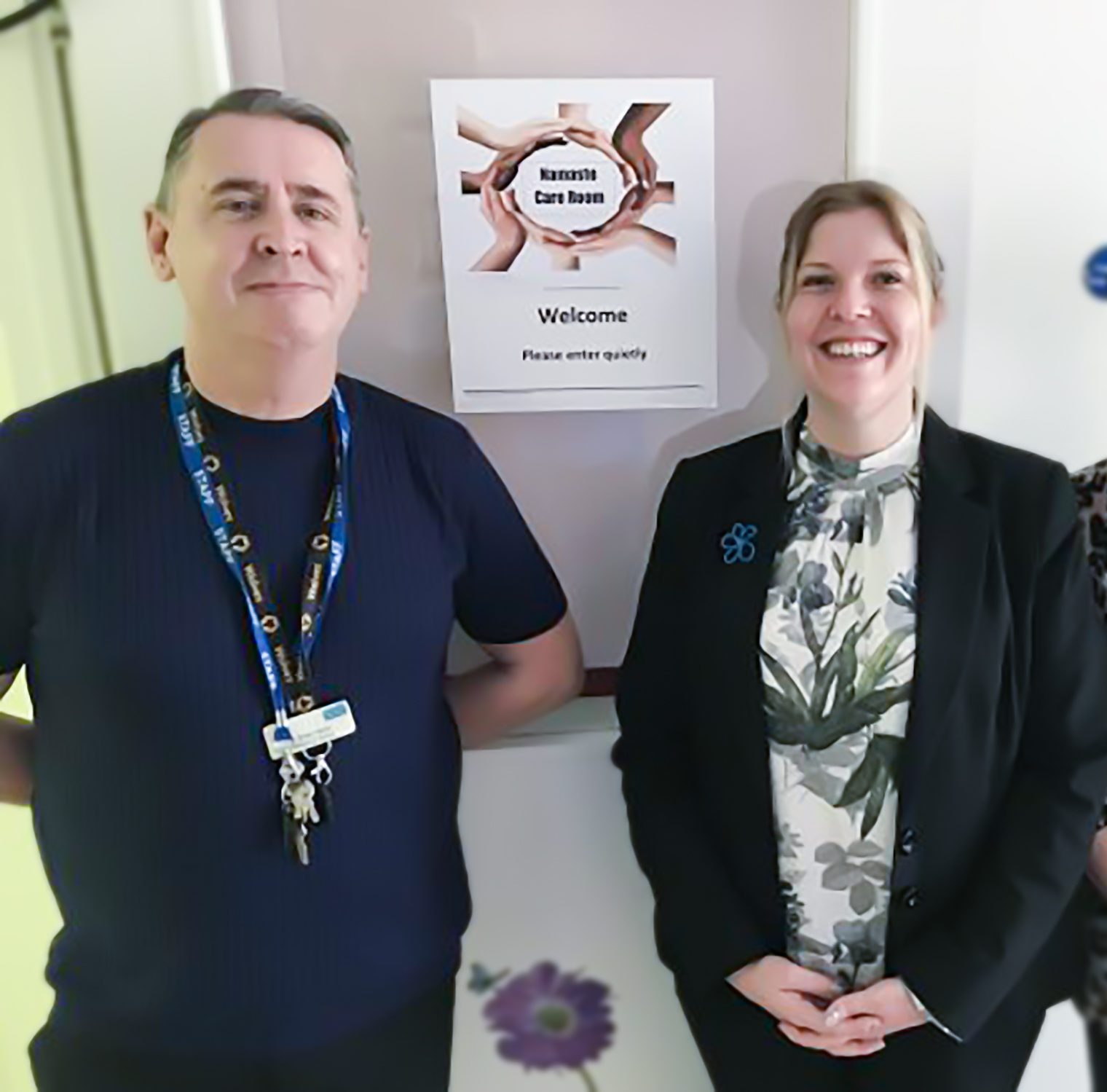 Adrian Tyrer and Bradbury Court care home manager Elaine Banks. 