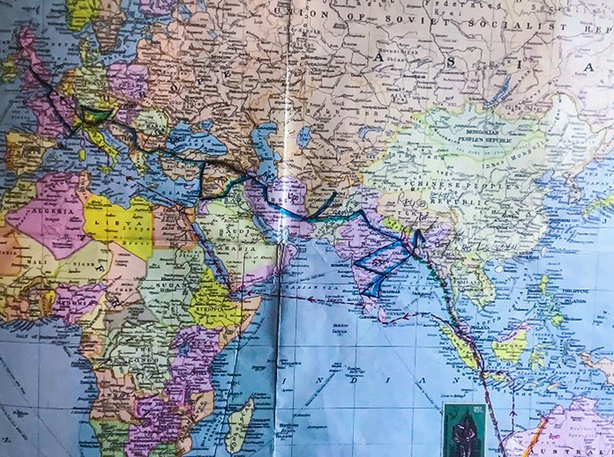 A map showing the route Keith and his friends took on their Land Rover adventure.