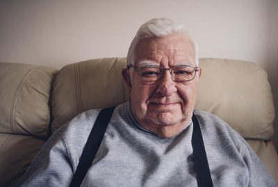 Elderly Man Happy at Home