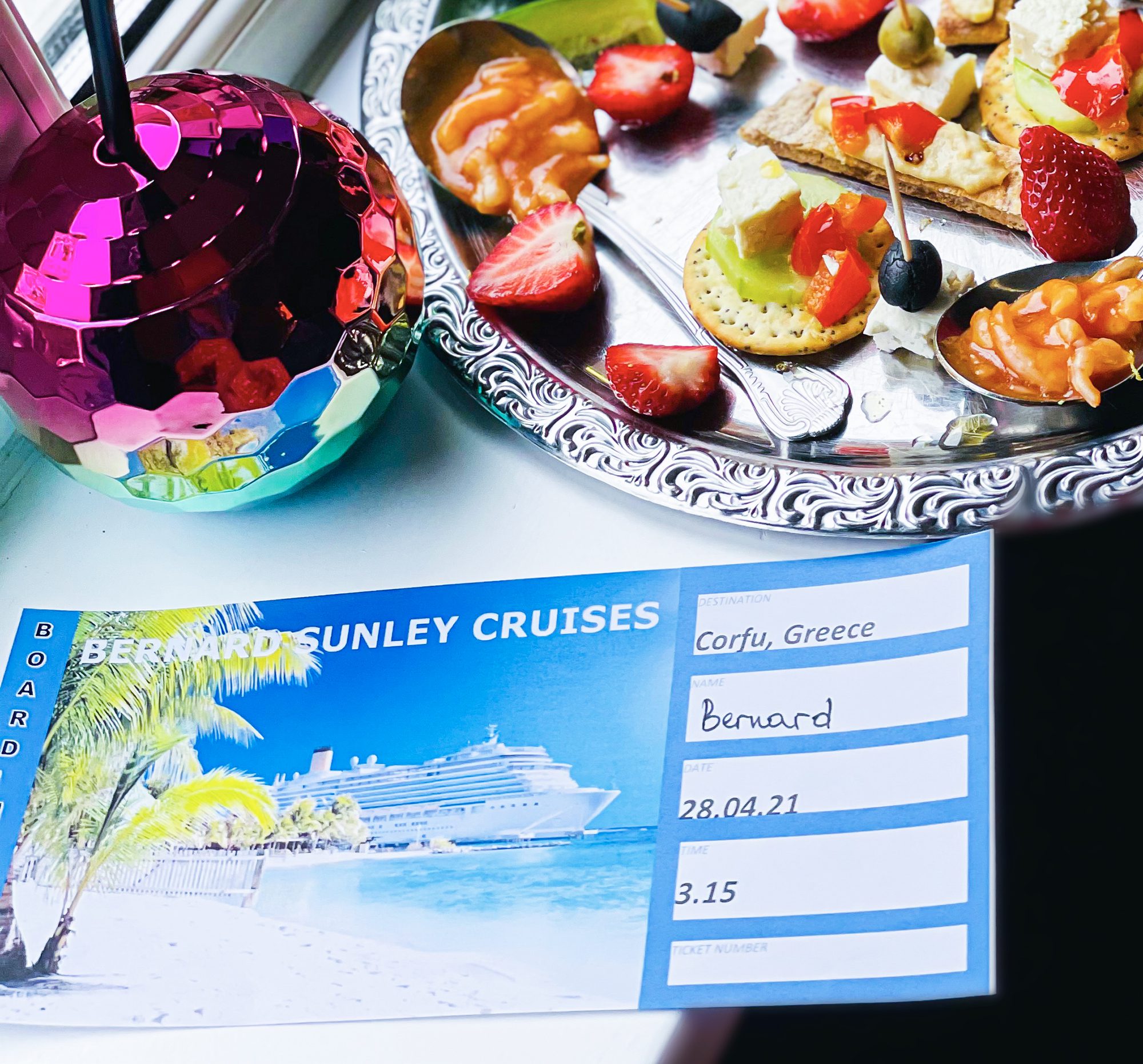 A cruise ticket to Corfu, Greece