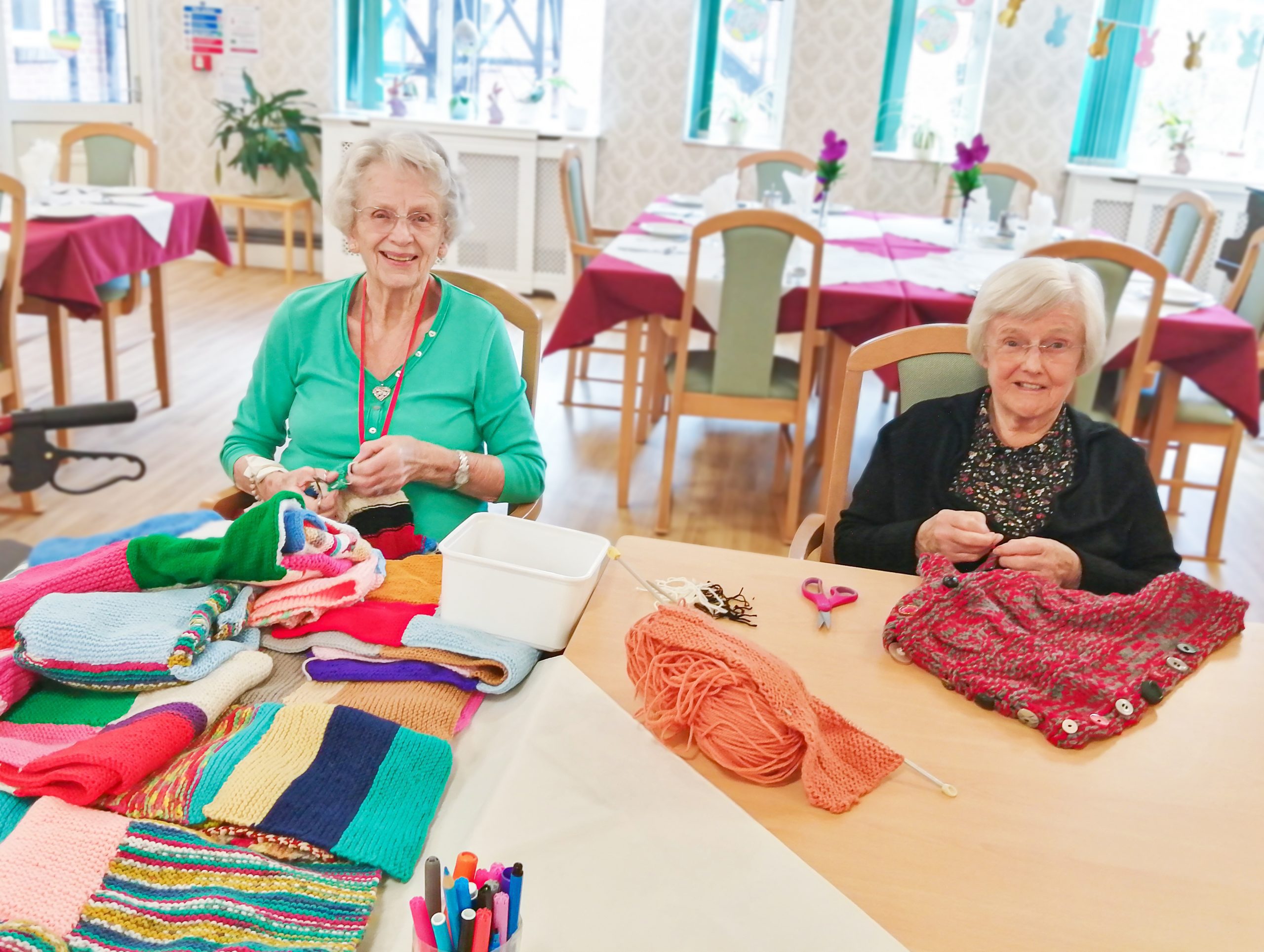 March highlights: RNNH care home residents knitting blankets 