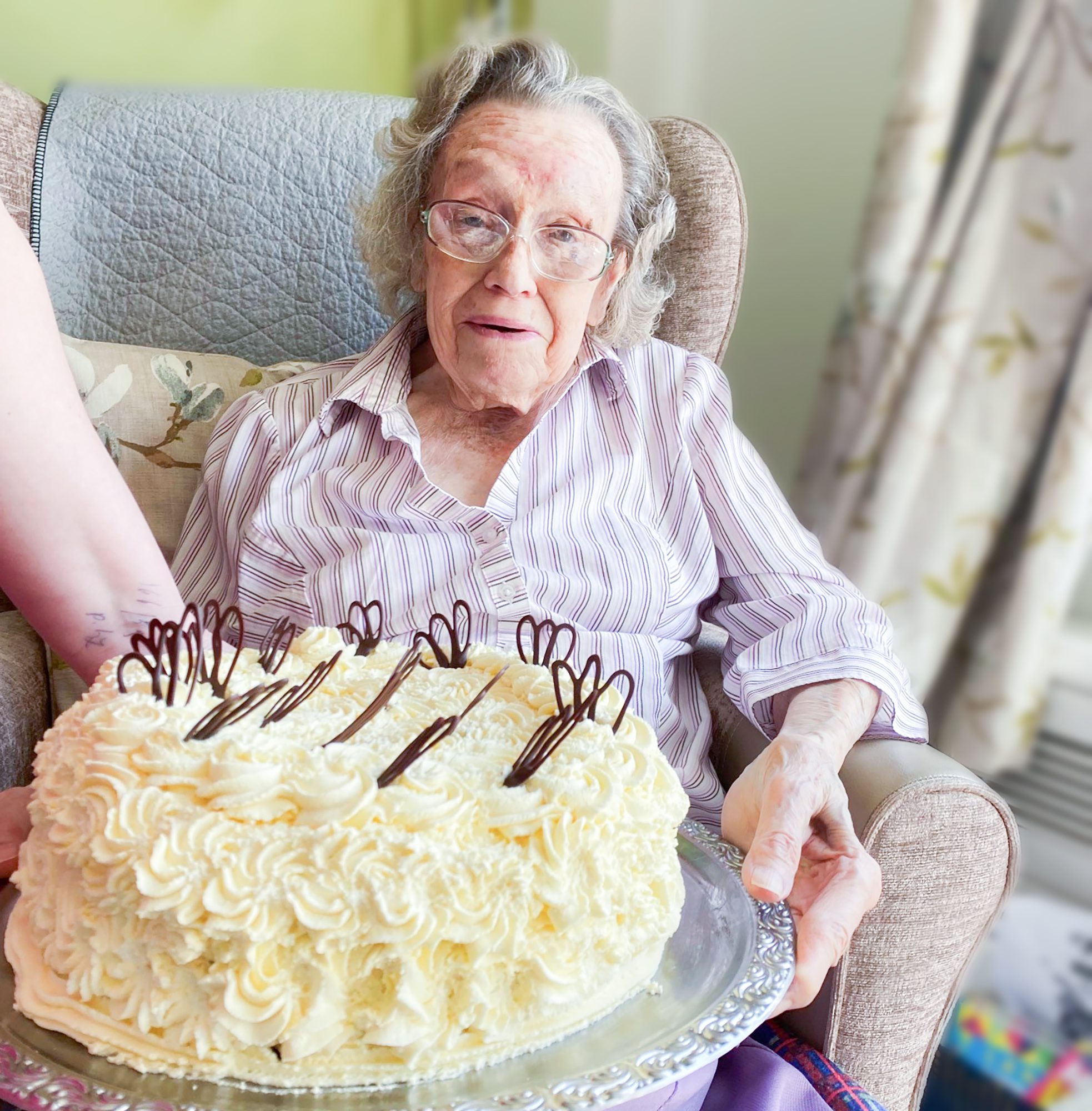 Betty with her Birthday cake