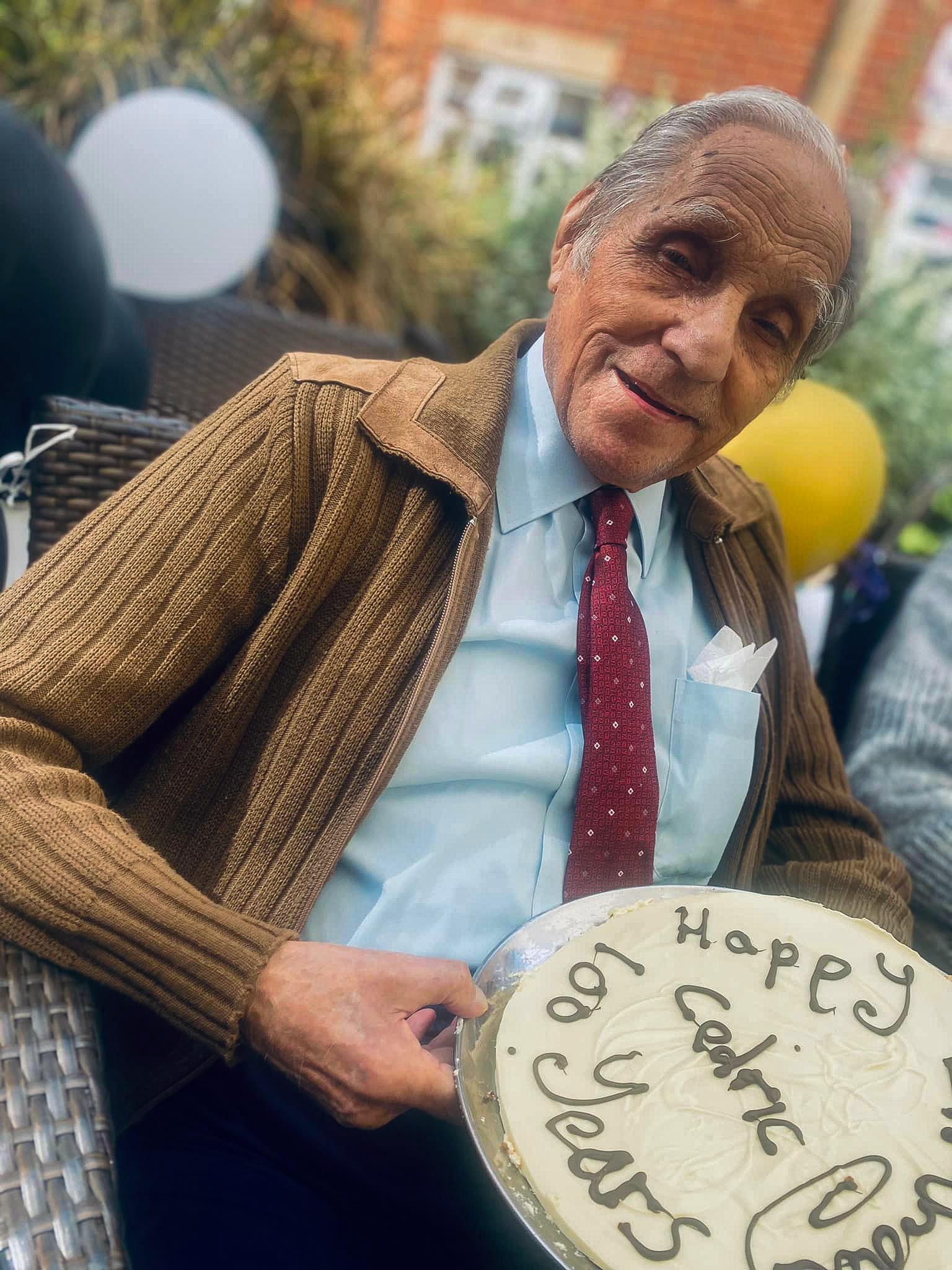 Cedric with his birthday cake.