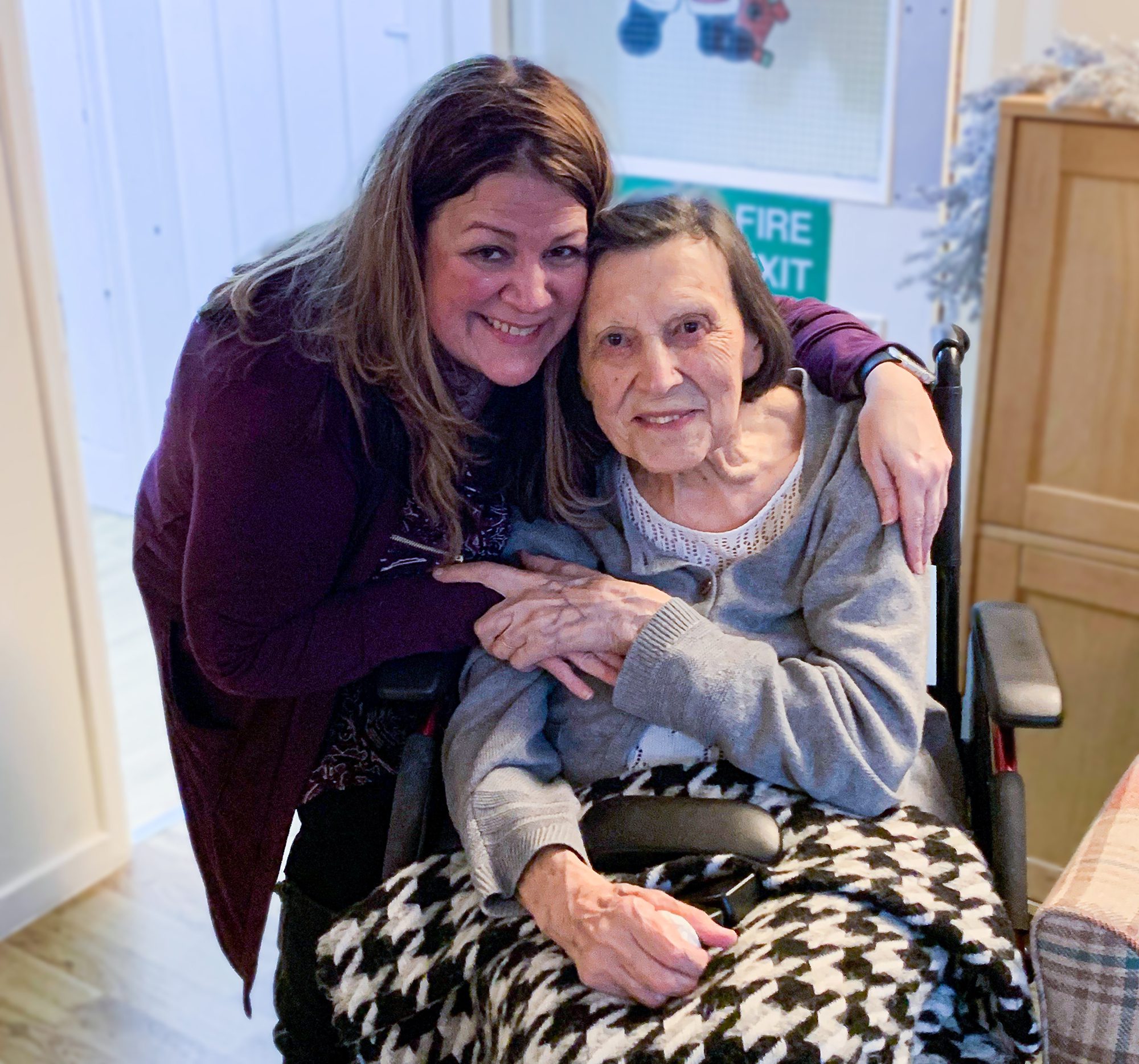 Birthday girl Blanche with her granddaughter Holly, who flew in from America