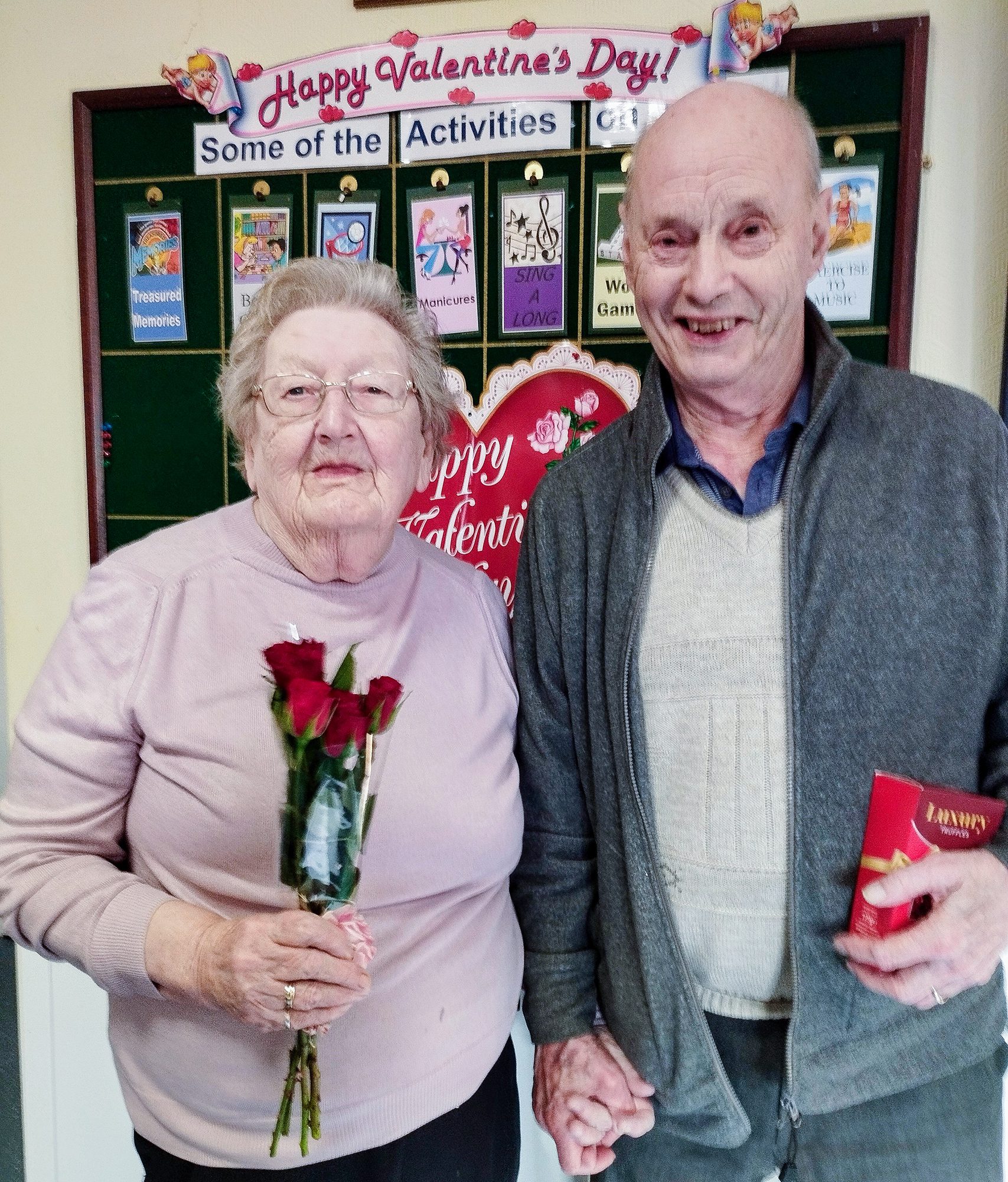 Kidderminster Day Care clients Jean and Clive on Valentine's Day