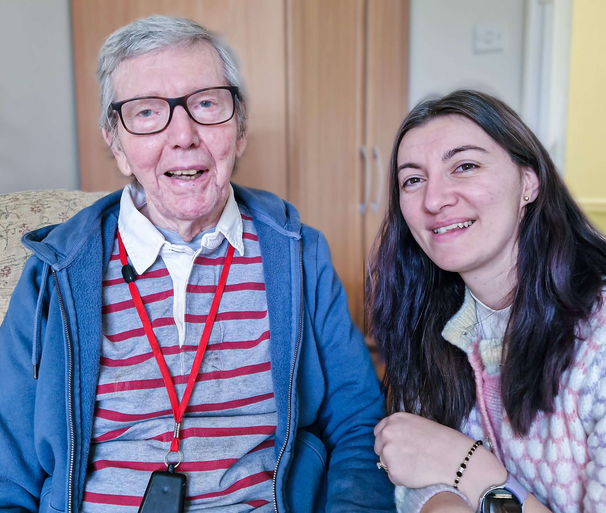 Colin Jones with The Lawn care home Manager Alina Gutu