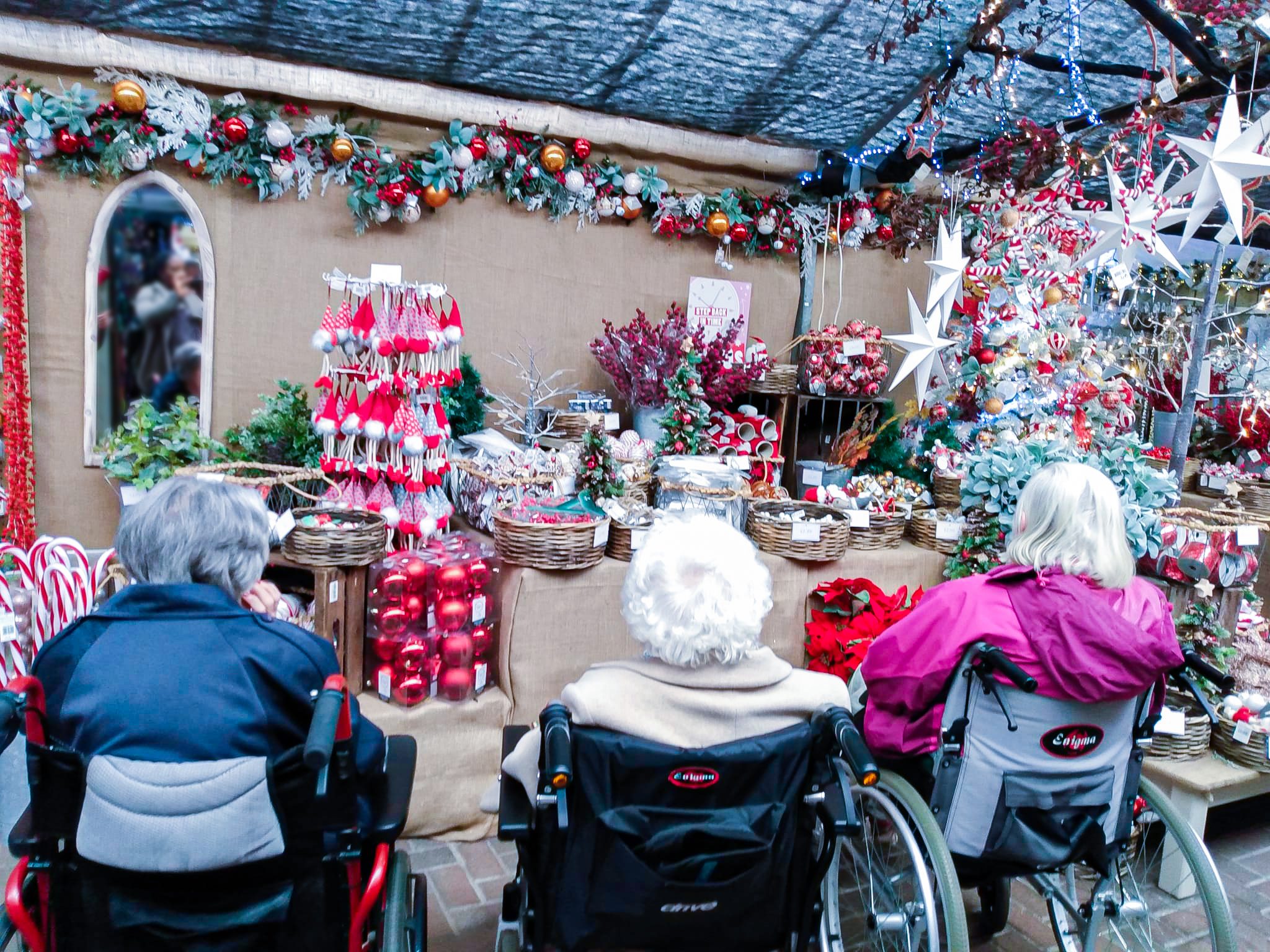 New Copford Place care home residents on a day trip the their local garden centre.