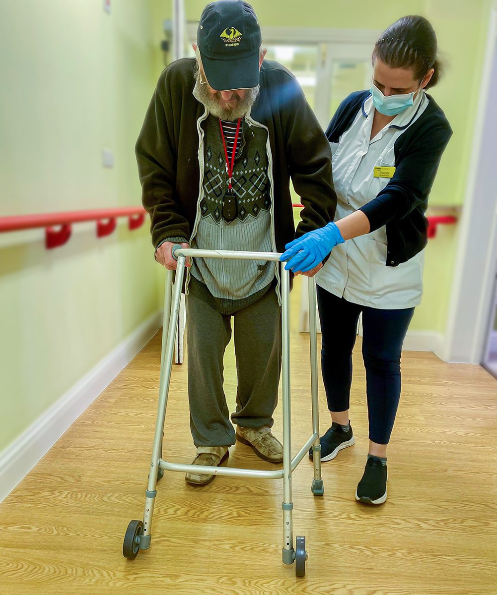 Namrata Singh with a Bernard Sunley care home resident