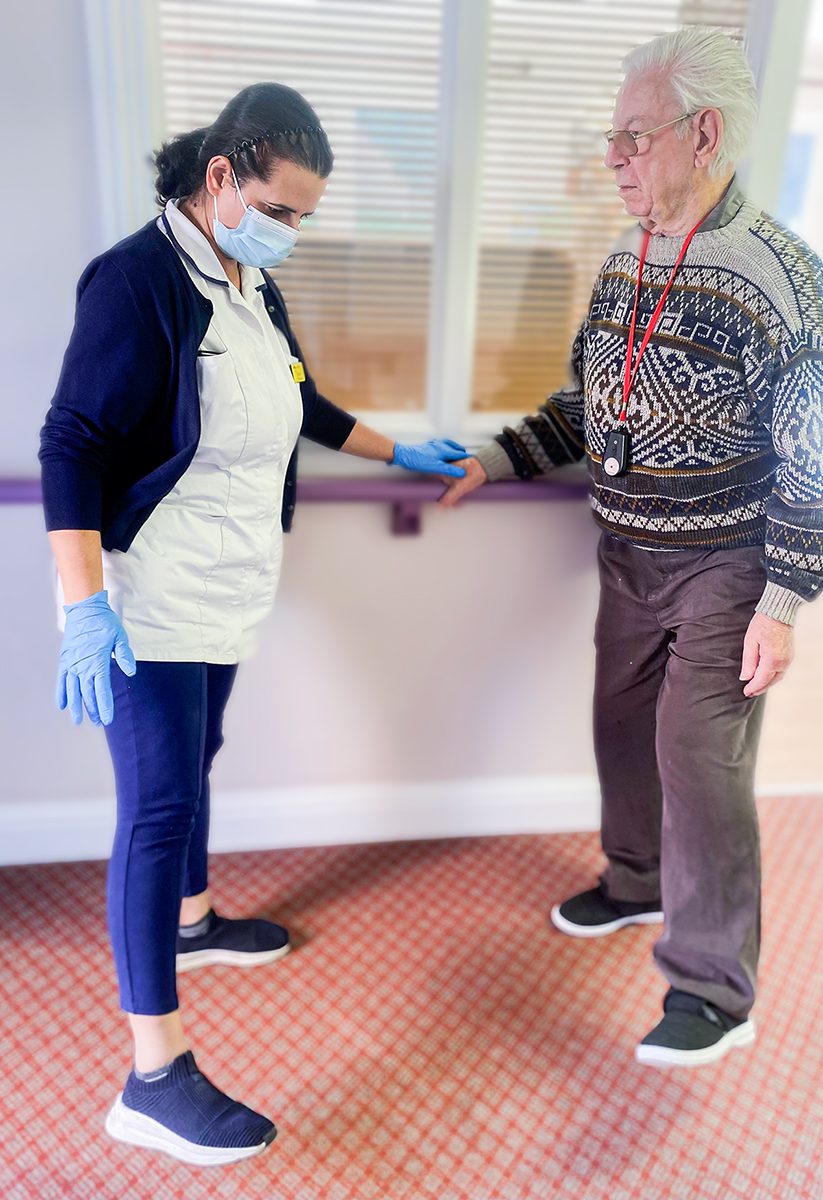 Namrata Singh with a Bernard Sunley care home resident