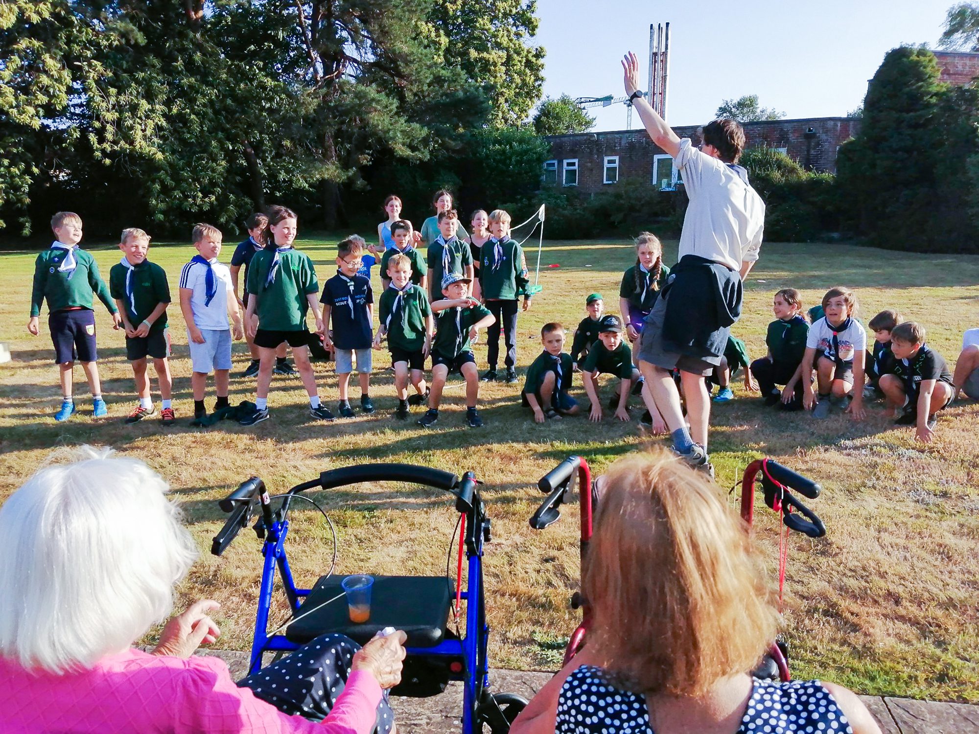 Scout group visiting RNNH care home. 