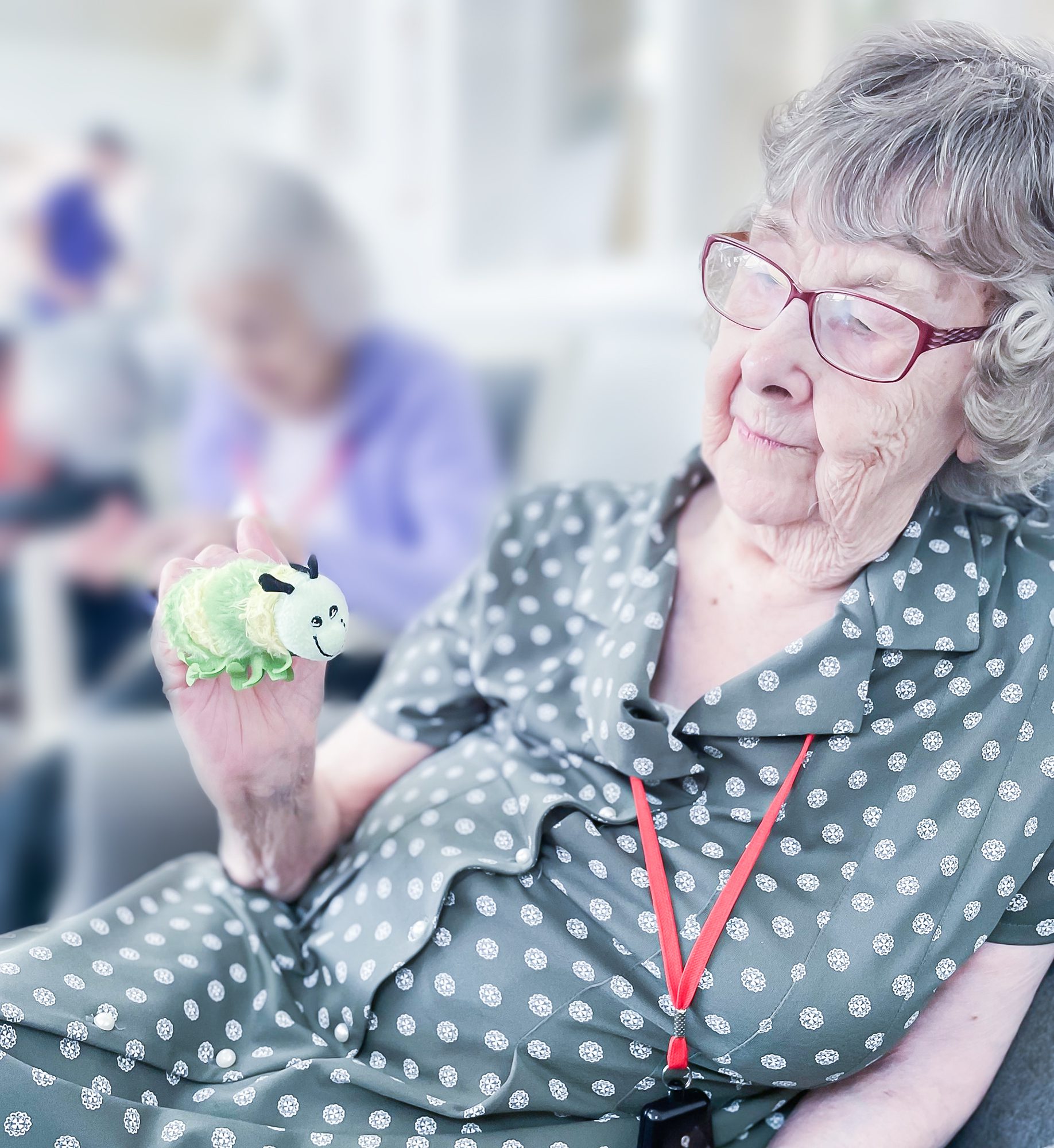 Residents from Little Bramingham Farm care home taking part in Musical Bumps class.