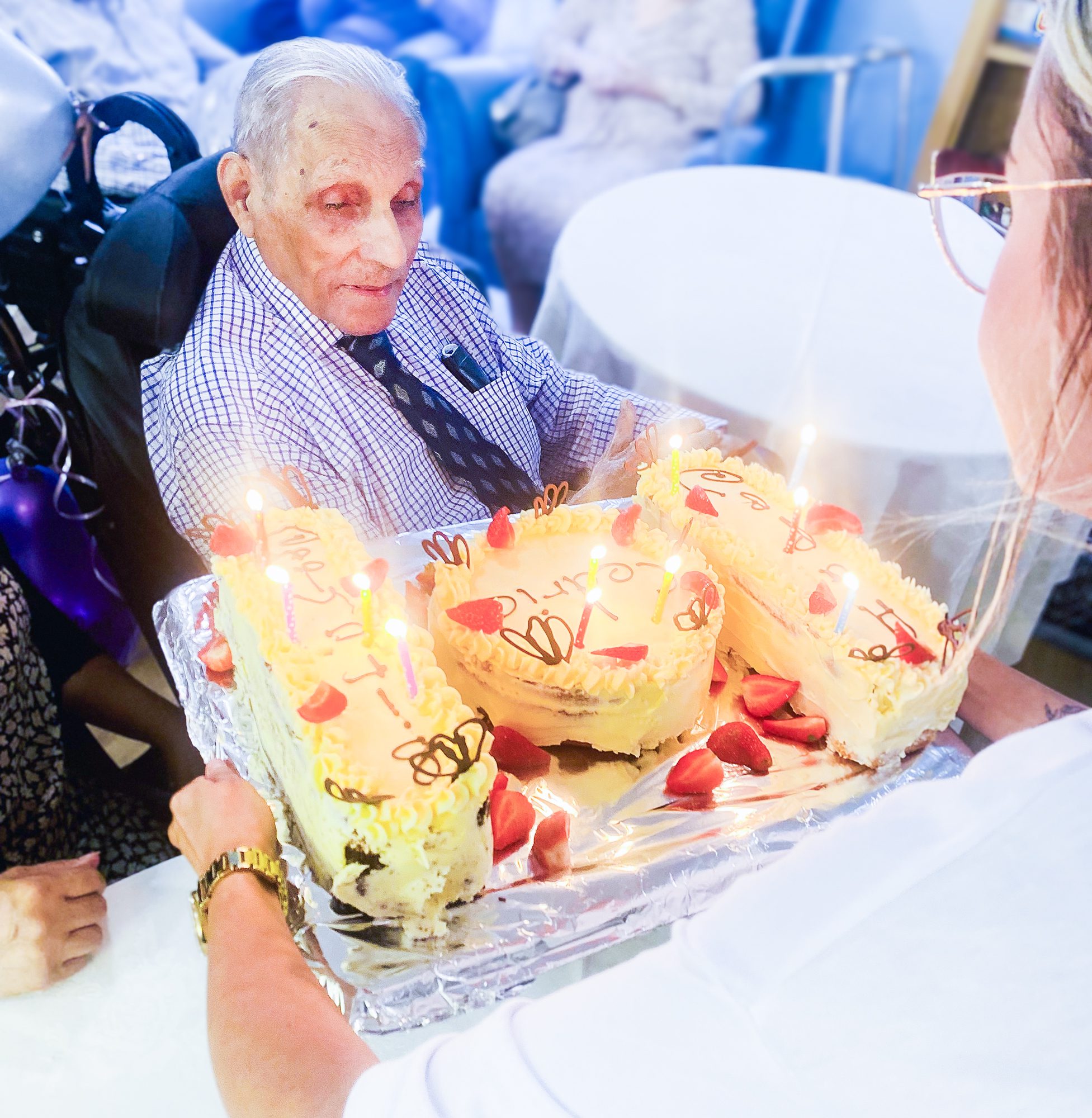 Cedric with his birthday cake. 