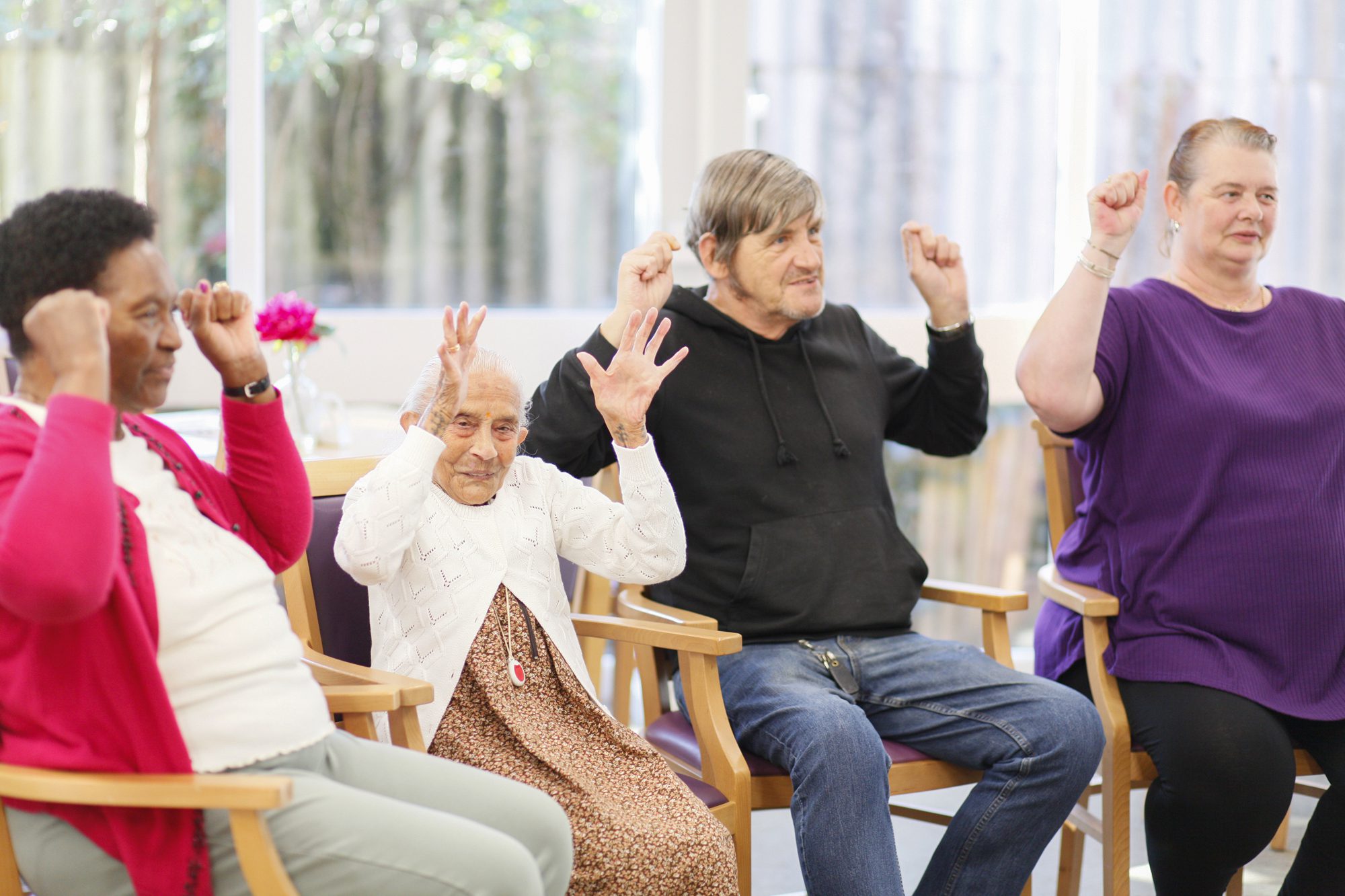 Day Care clients taking part in an activity.