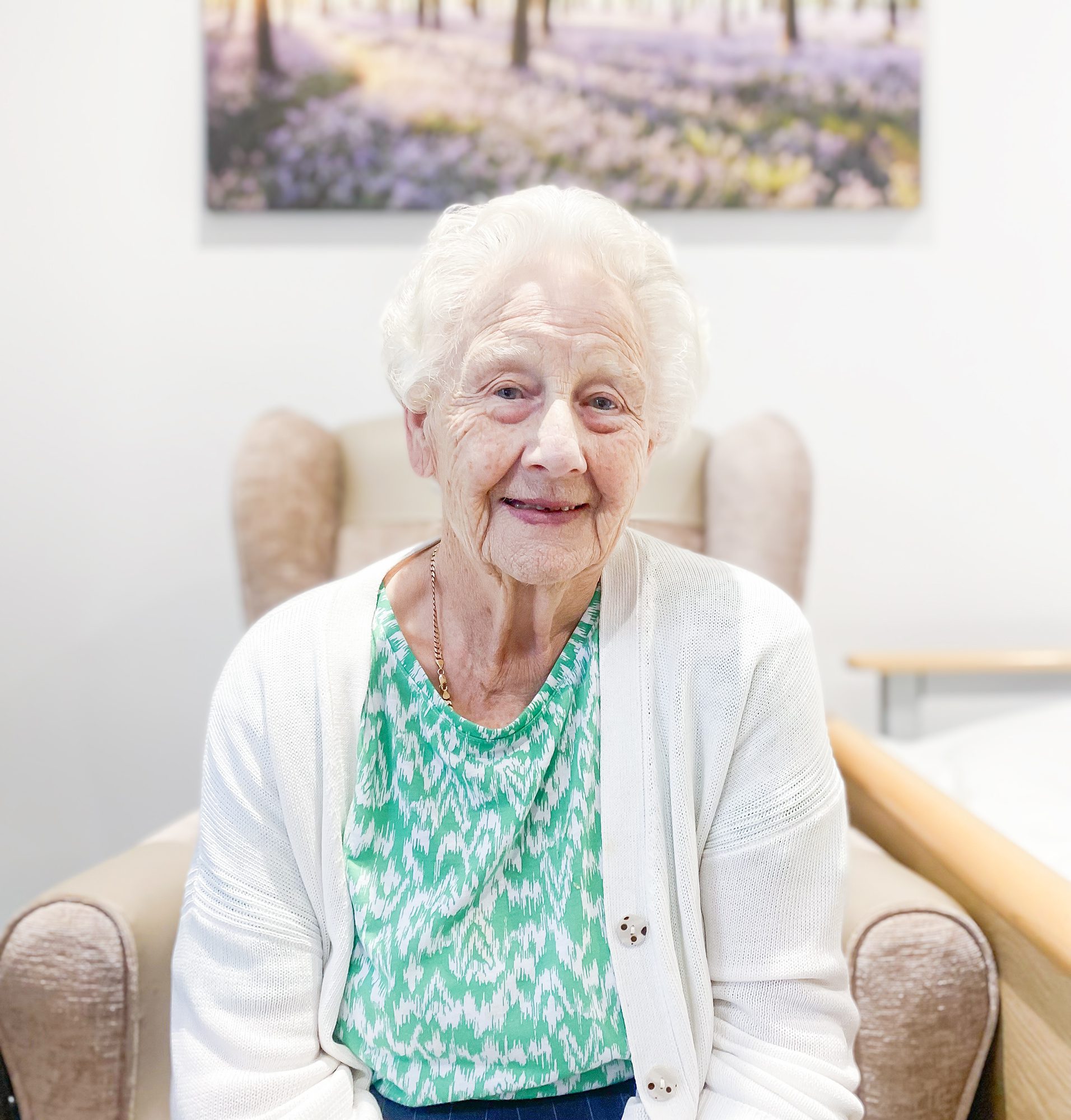 Betty at Bernard Sunley care home on her birthday.