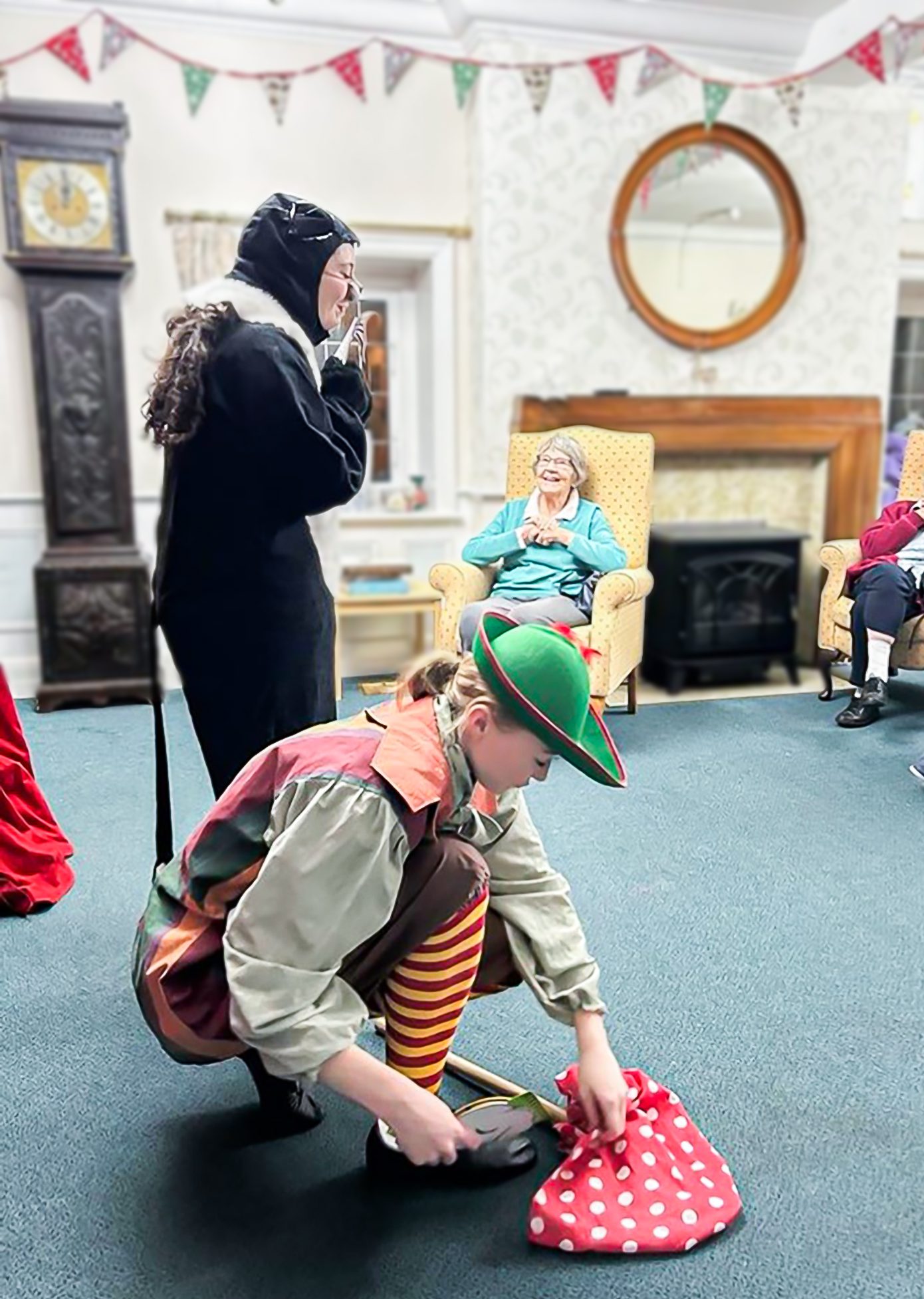 A pantomime performance at Redcot care home.