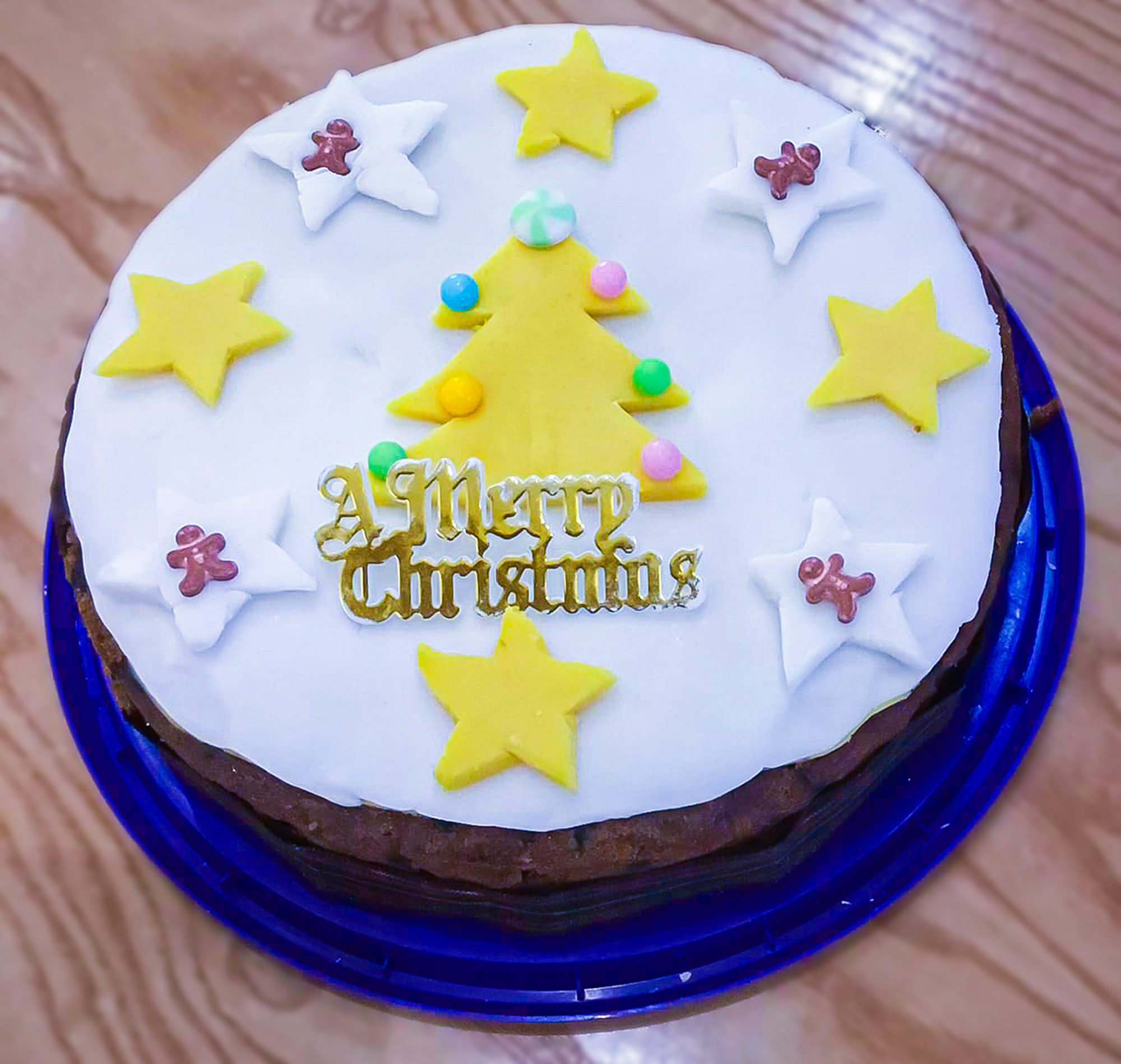A Christmas cake made by day care clients.