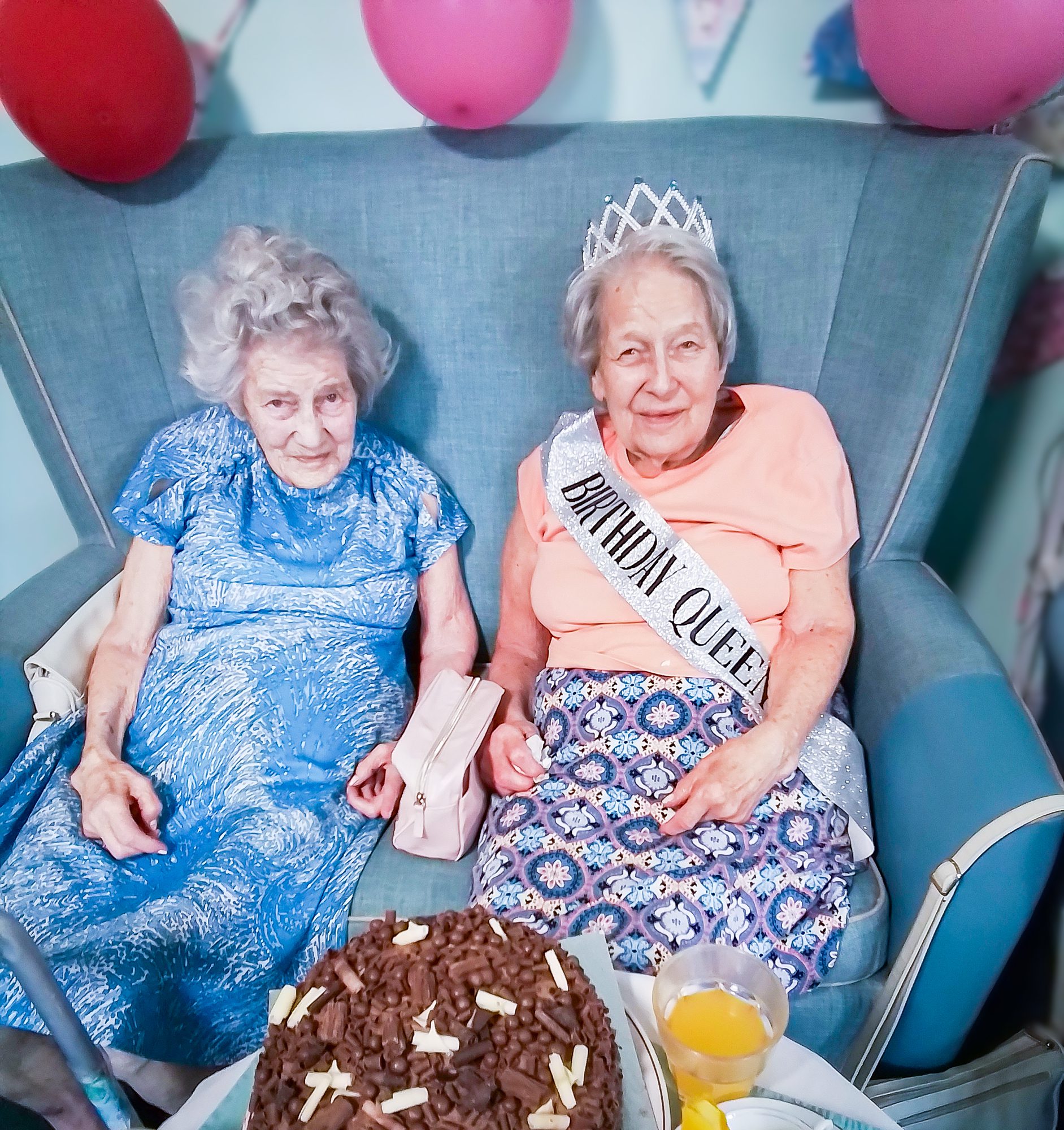 Adrienne with her sister on her birthday.